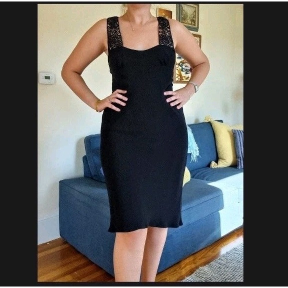 Vintage Jones New York Womens Size 4 Evening Formal Dress 90s/Y2K Black